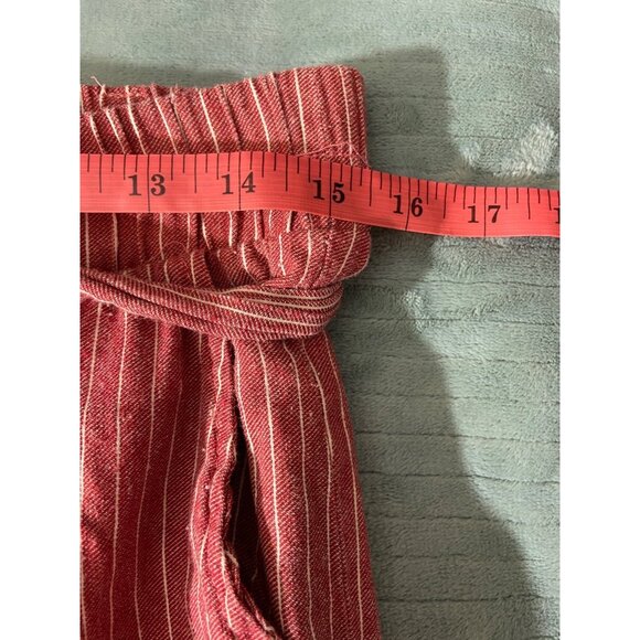 Almost Pink Tie Waist Pants Medium Red White Striped  Casual Y2K - Picture 3 of 6